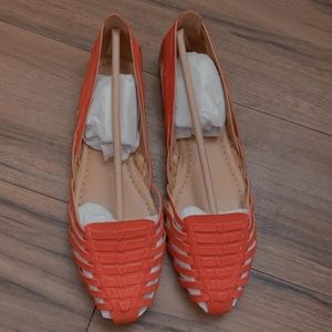 J. Crew Suede Huarache Sandals, Red Orange